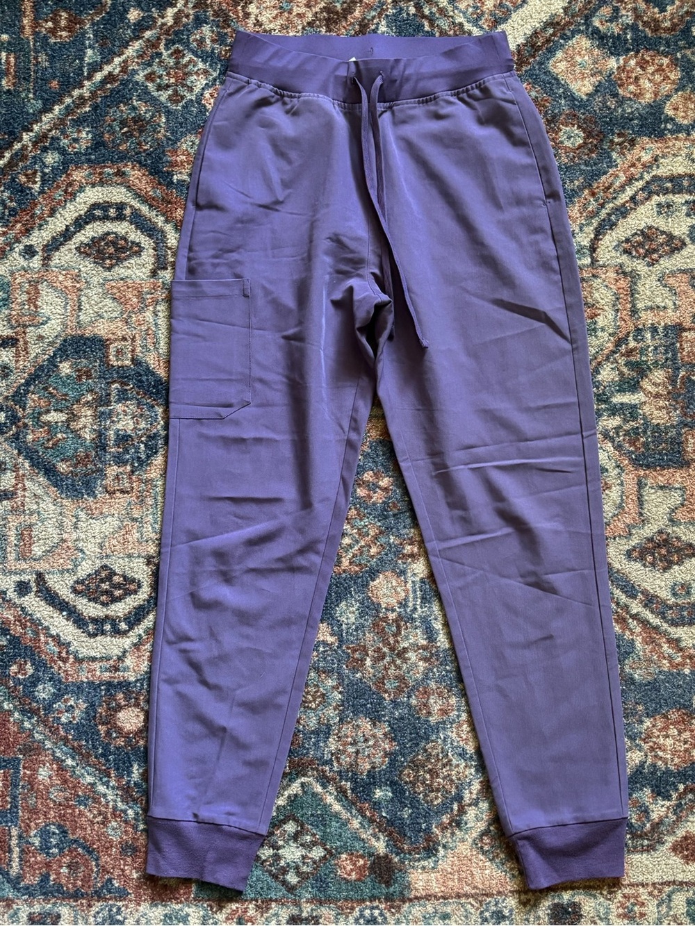 Mandala Women's Drawstring High Waist Jogger Pants in Dewberry